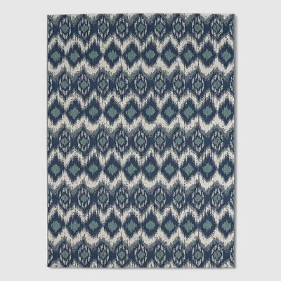 Ikat Outdoor Rug Blue - Threshold 7 Ikat Outdoor Rug Blue - Threshold - Image 7