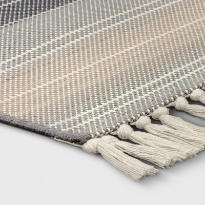 7'x10' Striped Tapestry Rectangular Woven Outdoor Area Rug Gray - Threshold™ 2 7'x10' Striped Tapestry Rectangular Woven Outdoor Area Rug Gray - Threshold™ - Image 2