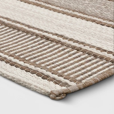 5' X 7' Woven Stripe Outdoor Rug Khaki/Ivory - Threshold™ 2 5' X 7' Woven Stripe Outdoor Rug Khaki/Ivory - Threshold™ - Image 2