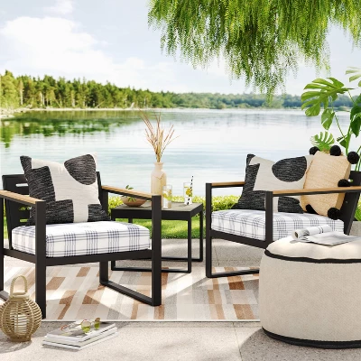 5' X 7' Stripe Tapestry Outdoor Rug Khaki/Gray - Threshold™ 1 5' X 7' Stripe Tapestry Outdoor Rug Khaki/Gray - Threshold™