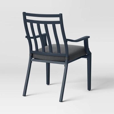 2pc Fairmont Stationary Outdoor Patio Dining Chairs Arm Chairs Black - Threshold™ 2 2pc Fairmont Stationary Outdoor Patio Dining Chairs Arm Chairs Black - Threshold™ - Image 2