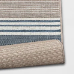 Sand Stripe Outdoor Rug Blue - Threshold™ -Threshold Outdoor Deals Store GUEST 3616b472 fed7 4009 8a0d 4aa280b59abf