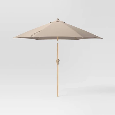 9'x9' Market Patio Umbrella - Light Wood Pole - Threshold™ 18 9'x9' Market Patio Umbrella - Light Wood Pole - Threshold™ - Image 18