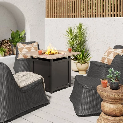 2pc Wexler Wicker Stacking Outdoor Patio Chairs, Armless Chairs Gray - Threshold™ 1 2pc Wexler Wicker Stacking Outdoor Patio Chairs, Armless Chairs Gray - Threshold™