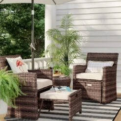 Halsted 5pc Wicker Small Space Patio Furniture Set - Threshold 26 Halsted 5pc Wicker Small Space Patio Furniture Set - Threshold -Threshold Outdoor Deals Store GUEST 5b71274d a892 473e 8f50 3fb3df26fbd6