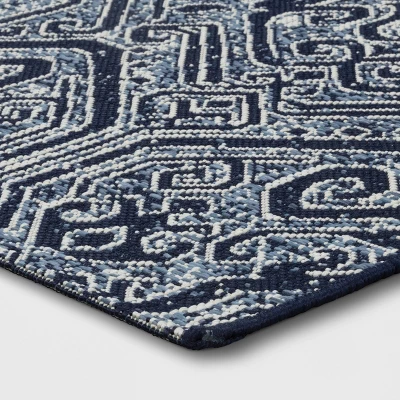 Paisley Outdoor Rug Blue - Threshold™ 2 Paisley Outdoor Rug Blue - Threshold™ - Image 2