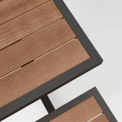 Bryant Faux Wood Rectangle Patio Picnic Table - Gray/Natural Wood - Threshold™ -Threshold Outdoor Deals Store GUEST 61163d69 eb47 45b7 8fe5 b465c4217b59