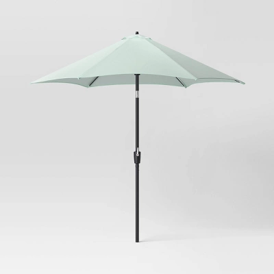 9'x9' Market Patio Umbrella - Black Pole - Threshold™ 7 9'x9' Market Patio Umbrella - Black Pole - Threshold™ - Image 7