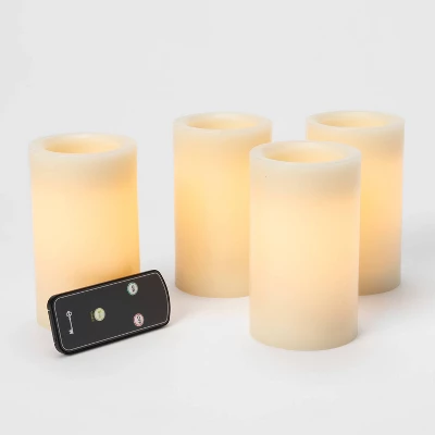 4pk 5" X 3" LED Flameless Black Wick Candle Cream - Threshold™ 2 4pk 5" X 3" LED Flameless Black Wick Candle Cream - Threshold™ - Image 2