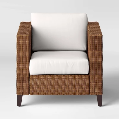 Brookfield Steel Wicker Club Chair With Cushions - Light Brown - Threshold™ 2 Brookfield Steel Wicker Club Chair With Cushions - Light Brown - Threshold™ - Image 2