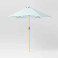 9'x9' Market Patio Umbrella - Light Wood Pole - Threshold™ 26 9'x9' Market Patio Umbrella - Light Wood Pole - Threshold™ -Threshold Outdoor Deals Store GUEST 6f6208b7 69b3 4860 8b1c 0efc735fa205