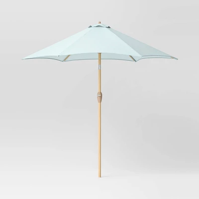9'x9' Market Patio Umbrella - Light Wood Pole - Threshold™ 7 9'x9' Market Patio Umbrella - Light Wood Pole - Threshold™ - Image 7
