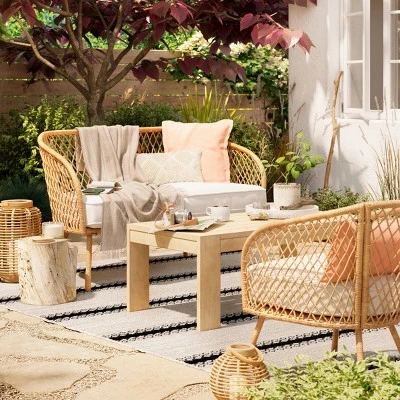 7' X 10' Outdoor Rug Argyle Stripe Black - Threshold™ 1 7' X 10' Outdoor Rug Argyle Stripe Black - Threshold™