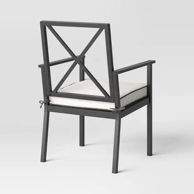 2pc Searsburg Aluminum Outdoor Patio Dining Chairs Arm Chairs Black - Threshold™ 2 2pc Searsburg Aluminum Outdoor Patio Dining Chairs Arm Chairs Black - Threshold™ - Image 2