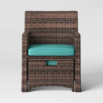 Halsted 5pc Wicker Small Space Patio Furniture Set - Threshold 3 Halsted 5pc Wicker Small Space Patio Furniture Set - Threshold - Image 3