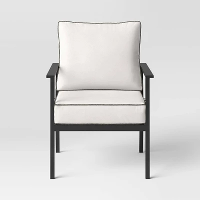 Searsburg Aluminum Deep Seating Outdoor Patio Chair, Club Chairs Black - Threshold™ 2 Searsburg Aluminum Deep Seating Outdoor Patio Chair, Club Chairs Black - Threshold™ - Image 2