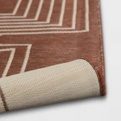 5'x7' Geometric Outdoor Rug Brown/White - Threshold™ -Threshold Outdoor Deals Store GUEST 86bd6f8b 3d04 4c9f 930e a8f1974a5ce2