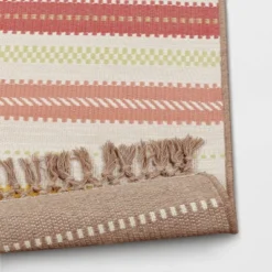 5'x7' Textural Stripe Rectangular Woven Outdoor Area Rug Light Pink - Threshold™ -Threshold Outdoor Deals Store GUEST 8cfd2fd5 5bd5 4e16 9c2a c386fdabfe2f 1