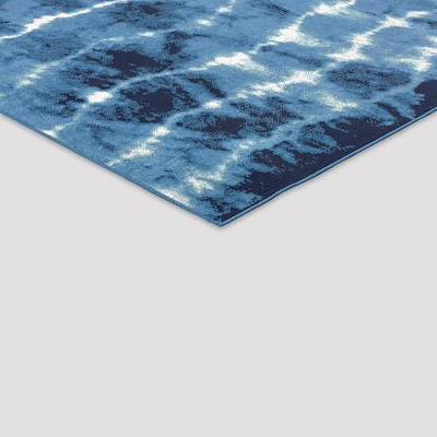 Shibori Waves Outdoor Rug Navy - Threshold™ 2 Shibori Waves Outdoor Rug Navy - Threshold™ - Image 2