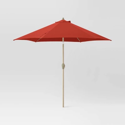 9'x9' Market Patio Umbrella - Light Wood Pole - Threshold™ 17 9'x9' Market Patio Umbrella - Light Wood Pole - Threshold™ - Image 17