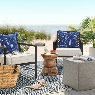 Woven Grid Outdoor Deep Seat Cushion - Threshold™ 1 Woven Grid Outdoor Deep Seat Cushion - Threshold™