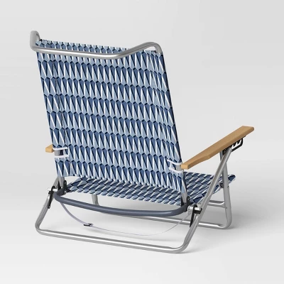 5 Position Beach Chair With Aluminum Frame & Wood Arms - Threshold™ 3 5 Position Beach Chair With Aluminum Frame & Wood Arms - Threshold™ - Image 3