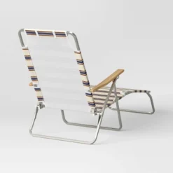 Striped Aluminum Beach Lounger With Wood Arms - Threshold™ 8 Striped Aluminum Beach Lounger With Wood Arms - Threshold™ -Threshold Outdoor Deals Store GUEST a72bf634 d3db 44d5 b2f4 d19d9498af18