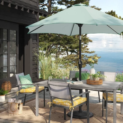 9'x9' Market Patio Umbrella - Black Pole - Threshold™ 1 9'x9' Market Patio Umbrella - Black Pole - Threshold™
