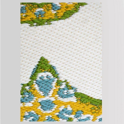 5' X 7' Sunshine Medallion Outdoor Rug Yellow - Threshold™ 3 5' X 7' Sunshine Medallion Outdoor Rug Yellow - Threshold™ - Image 3