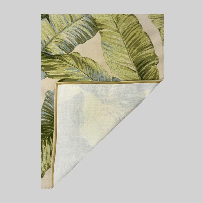 9'x12' Vacation Tropical Rectangular Woven Outdoor Area Rug Green - Threshold™ 2 9'x12' Vacation Tropical Rectangular Woven Outdoor Area Rug Green - Threshold™ - Image 2