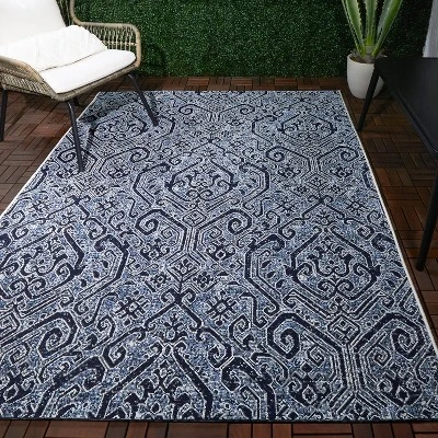 Paisley Outdoor Rug Blue - Threshold™ 1 Paisley Outdoor Rug Blue - Threshold™