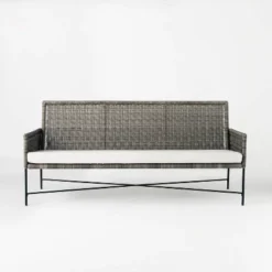 Wicker & Metal X Frame Patio Sofa - Gray - Threshold™ Designed With Studio McGee -Threshold Outdoor Deals Store GUEST cc70c42f 8a55 439d 94fa 2f1b97698daa