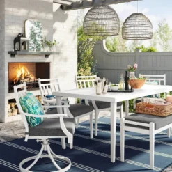 Fairmont Rectangle Patio Dining Set - Charcoal - Threshold™