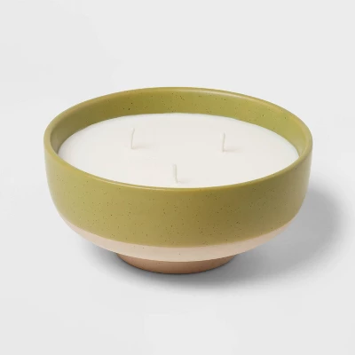 13oz Footed Textured Ceramic Dish With Dustcover Fresh Linen & Sea Salt Green - Threshold™ 2 13oz Footed Textured Ceramic Dish With Dustcover Fresh Linen & Sea Salt Green - Threshold™ - Image 2