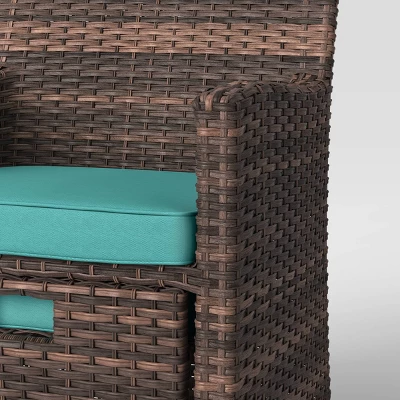 Halsted 5pc Wicker Small Space Patio Furniture Set - Threshold 6 Halsted 5pc Wicker Small Space Patio Furniture Set - Threshold - Image 6