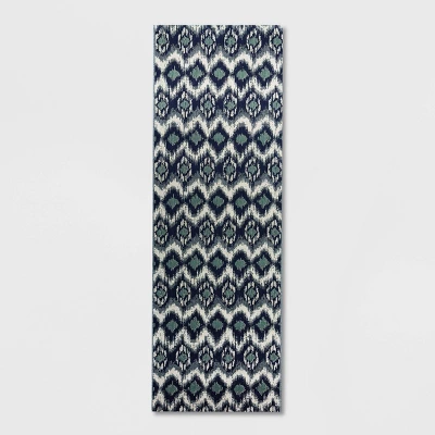 Ikat Outdoor Rug Blue - Threshold 6 Ikat Outdoor Rug Blue - Threshold - Image 6