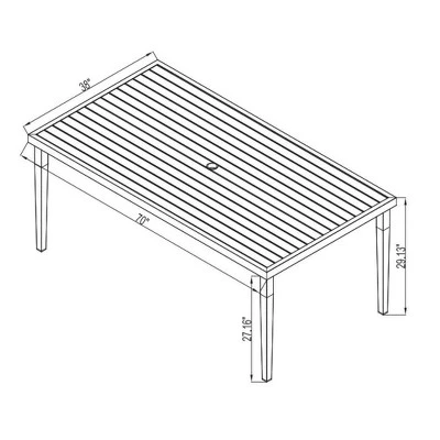 Fairmont Rectangle Steel Patio Dining Table, Outdoor Furniture - Black - Threshold™ 8 Fairmont Rectangle Steel Patio Dining Table, Outdoor Furniture - Black - Threshold™ - Image 8