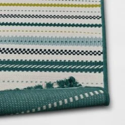5'x7' Textural Stripe Rectangular Woven Outdoor Area Rug Light Green - Threshold™ -Threshold Outdoor Deals Store GUEST f007cad1 6d19 4860 a2d7 527203ce29f5