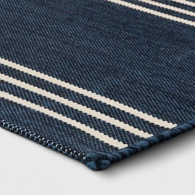 4' X 6' Outdoor Rug Stripe Navy - Threshold™ 2 4' X 6' Outdoor Rug Stripe Navy - Threshold™ - Image 2