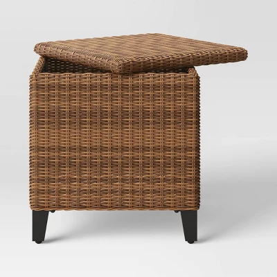 Brookfield Patio End Table With Storage - Brown - Threshold™ 3 Brookfield Patio End Table With Storage - Brown - Threshold™ - Image 3